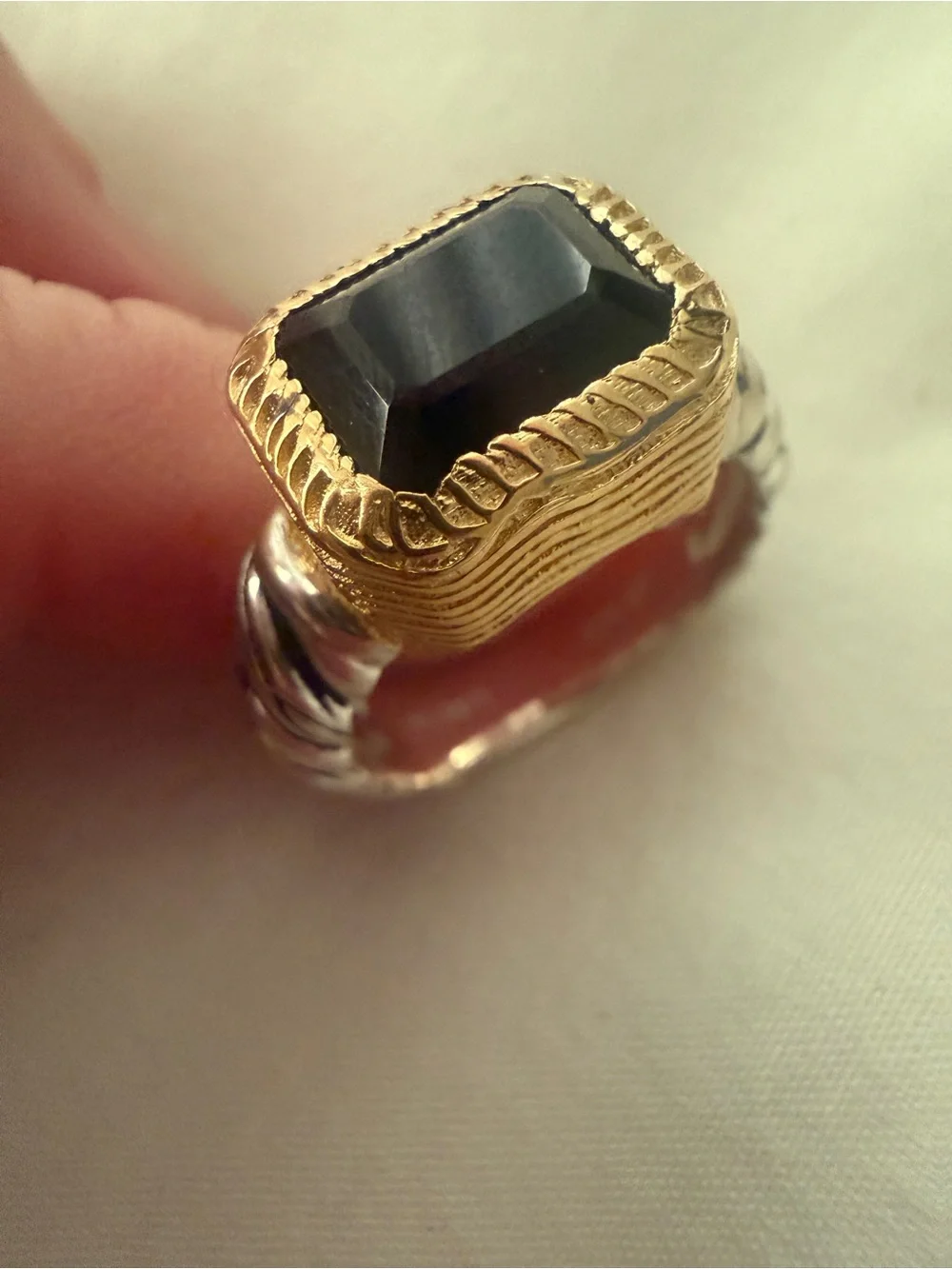 NIB 925 Silver Black Spinel Solitaire Ring Christian James by Scott Grimes Sz 6